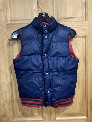 Двусторонний пуховик Polo Ralph Lauren для мальчиков средний размер 10–12 молодежный на молнии - Изображение 1 из 4