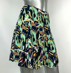 KENZO Skirt 38 Flare Multicolor Floral Lightweight Side Zip Runaway Resortwear - Picture 1 of 8