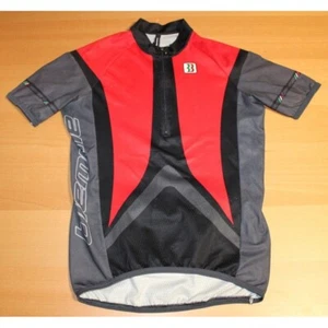 Men Biemme Cycling 1/2 Zip Jersey Top Shirt Medium Red Black Gray 3 Back Pockets - Picture 1 of 4