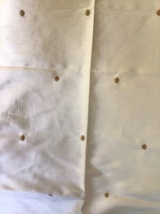 Vintage Cream Nubby Fabric Embroidered Circles Tan 2.75 yrds x 60" wide - Picture 1 of 6