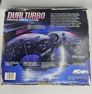 Sega Genesis Sega CD Acclaim Dual Turbo Controllers Wireless Remote System - Image 1 of 4