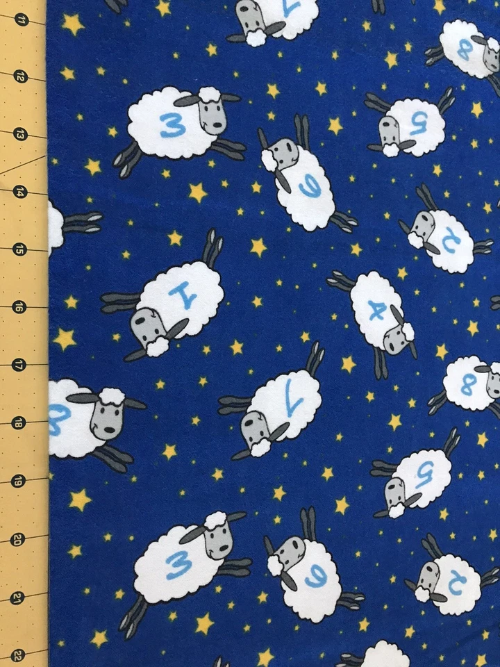 Counting Sheep Flannel fabric Sold By The Yard #1768 - Image 1 of 1