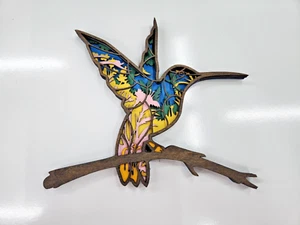 Hand crafted 3D Wood Art "Humming Bird" Wall Art Plaque - Picture 1 of 4