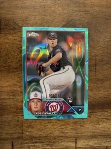 2023 Topps Chrome Cade Cavalli Aqua Raywave Refractor RC /199 - Picture 1 of 2