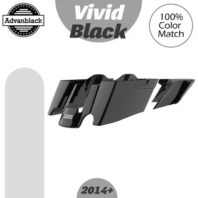 Яркие черные сужающиеся удлиненные седельные сумки CVO для Harley 2014+ - Изображение 1 из 4