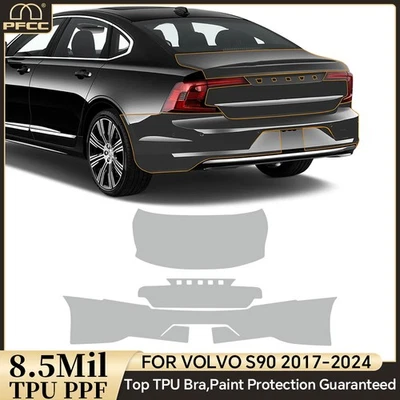 Película de protección de pintura precortada transparente PPF TPU para parachoques trasero Volvo S90 2017-2024 Foto 1 de 4