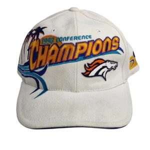 Gorra de colección Denver Broncos Sports Specialties Snap Back blanca 1998 Champions - Imagen 1 de 9