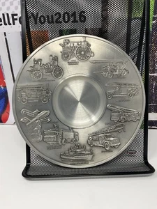 Vintage Plate Fire Fighting COLLECTOR'S PLATE - 95% ZINN Pewter - Wall Decor - Picture 1 of 6