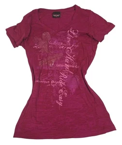 Y2K Harley Davidson Cafe Burnout Dark Purple T-Shirt Gr. L Mcbling Emo Szene - Bild 1 von 7
