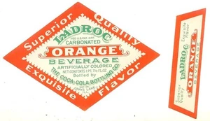 Ladroc Orange Beverage 2-Piece Paper Label Coca-Cola - Picture 1 of 1