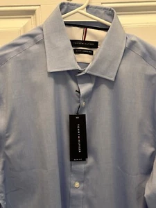 NEW! Tommy Hilfiger Long Sleeve Dress Shirt Med 15 1/2 Wrinkle Free Slim Fit - Picture 1 of 7