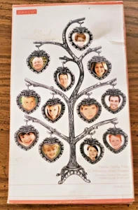 Family Tree Photo Frame Ancestry Heart Rustic Memory Metal Collage - Picture 1 of 7