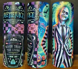 Vaso delgado Beetlejuice GLOW IN THE DARK 20 oz TOTALMENTE NUEVO - Imagen 1 de 7
