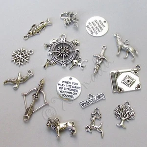 Game Of Thrones Jewelry Pendant Charms 15PCs Mix CM0612 - 15, 30, 45 Or 60PCs - Picture 1 of 2