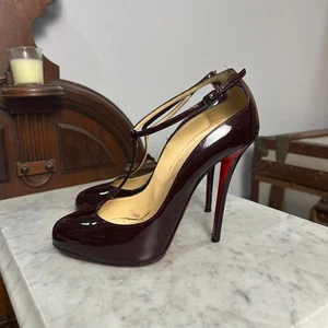 Christian Louboutin Ditassima 120 Burgundy Patent Heels size 39 - Picture 1 of 8