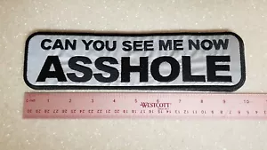 BIKER PATCH "CAN YOU SEE ME NOW" REFLECTIVE NEW NICE 10X2.25 - Picture 1 of 2