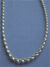 18" TWO TONE STERLING SILVER/GOLD NECKLACE TWISTED SHIMMERY DESIGN  ITALY 925