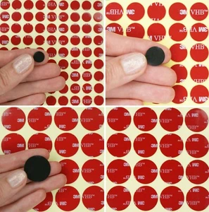 Large & Small BLACK 3M double sided pads, 1mm thick self adhesive very high bond - Picture 1 of 7