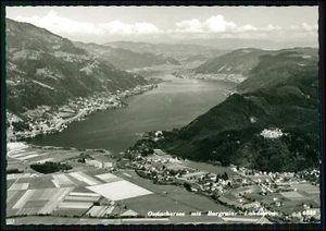 Foto AK  Ossiachersee  Villach Kärnten - mit Burgruine Landskron Fliegeraufnahme - Bild 1 von 2