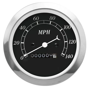 Velocímetro mecánico odómetro odómetro 140 mph" MOTOR RACING METER clásico 85 mm 3-3/8 - Imagen 1 de 6