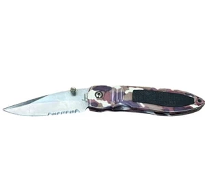 Jaguar Locking Pocket Knife Camouflage Serrated Grip 3 In Blade Camping Hunting - Picture 1 of 6