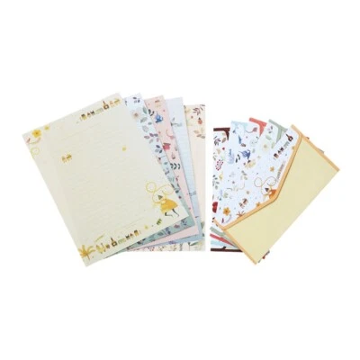 6Pcs Letter Papers & 3Pcs Envelopes Set 5 Color for Wedding Invitations Letters - Image 1 of 4