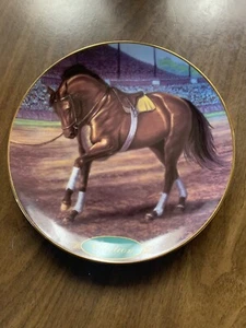 Danbury Mint Racehorse Citation Champion Thoroughbreds Plate Susie Morton 1997 - Picture 1 of 5