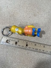 Bart Simpson Keychain Vintage Simpsons Key Chain 1990 Orange Shirt Matt Groening
