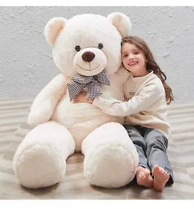 Giant Teddy Bear Big Stuffed Animals Huge Plush Toy Soft Valentine's Day 4ft NEW - Picture 1 of 5