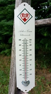 Emailliertes Thermometer 30 cm Pub Arte e Casa Neu Echtemaille 800°C Ein Geschäft - Bild 1 von 1