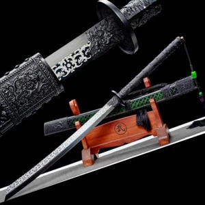 Espada Kangxi Emperador Chino Espada Espada Manganeso Acero Mango Largo Sable de Batalla - Imagen 1 de 12