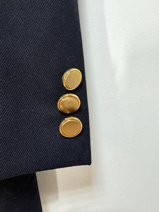 Giacca blazer uomo M&S bottoni oro blu navy lana taglia EU50 UK40 - Foto 1 di 6