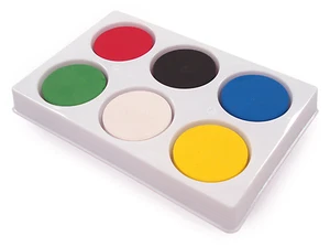 6 Large Water Colour Paint Blocks in a Strong 6 Well Palette Childrens Craft - Picture 1 of 2