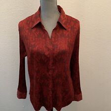 Marks & Spencer Red Top Blouse Long Sleeve Sz 20 Beautiful Excellent Condition