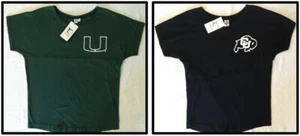 Venley Women's Callie Football Tee, Miami Hurricanes, Colorado Buffaloes - Picture 1 of 8