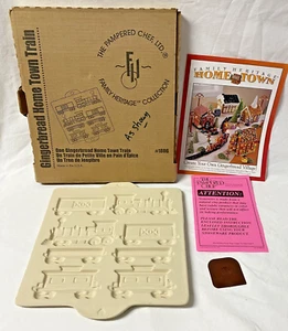 Pampered Chef #1806 Gingerbread Home Town Train Stoneware Baking Mold 1998 - Picture 1 of 9