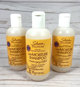 Shea Solutions Deep Moisture Shampoo Moisturizing Organic She Butter 8oz (3Pack) - Picture 1 of 5