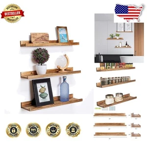 Set of 3 Stylish 24-Inch Floating Shelves - Perfect for Nursery & Living Room - Picture 1 of 10