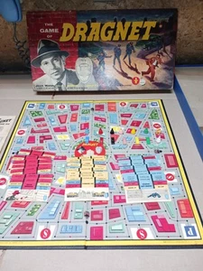 Vintage 1955 The Game of Dragnet & Badge 714 Board Game Transogram 100% Complete - Picture 1 of 14