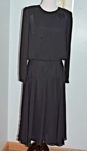 KONO NEW YORK VINTAGE 60'S BLACK EVENING DRESS WOMEN SZ S/M *EUC* - Picture 1 of 9