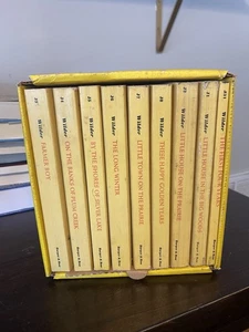 Little House On The Prairie Box Set Complete Series 9 Books Yellow 1971 Vintage - Picture 1 of 2