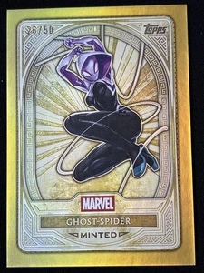 SDCC 2025 Topps Marvel Mint 🔥💎 Ghost Spider #91 GOLD Refractor /50 RARE - Picture 1 of 2