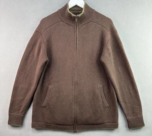 Patagonia 100% Cashmere Sweater XL Brown Full-Zip 5-Gauge Knit Thick Soft 50930 - Picture 1 of 10
