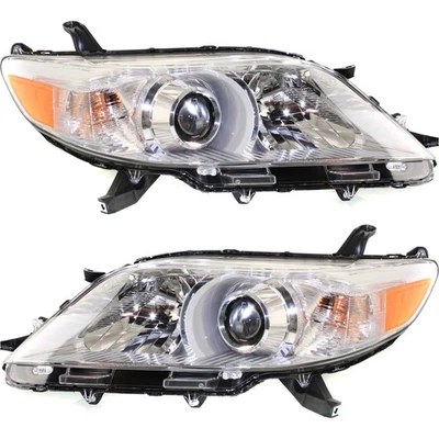 Headlights Driving Head lights Headlamps Set of 2  Driver & Passenger Side Pair Foto 1 de 4