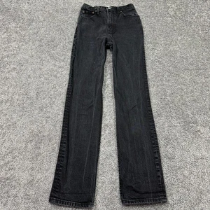 Pantalones de mezclilla Abercrombie & Fitch para mujer 24/00L negros rectos años 90 tiro ultra alto - Imagen 1 de 9