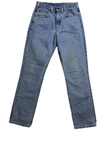 Vintage Carhartt B18STW Blue Light Wash Straight Fit Workwear Jeans Adult 30x32 - Picture 1 of 7