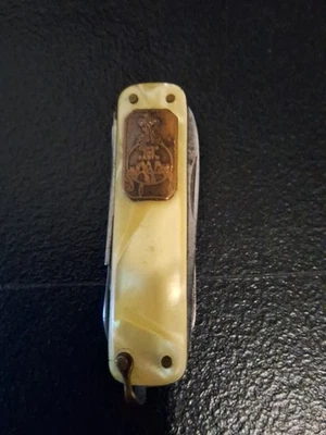 Cuchillo publicitario vintage SWP "MASTER BUILDERS" producto Schrade Walden Foto 1 de 4