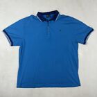 Gabicci Men's Polo Shirt Size XL Blue  Button Up Short Sleeve Collar Logo