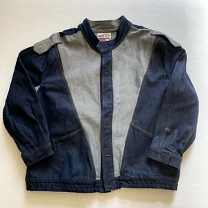 Vintage 80s Denim Jean Jacket Womens Large 40 Two Tone Rock Punk Hip Hop EUC - Picture 1 of 8