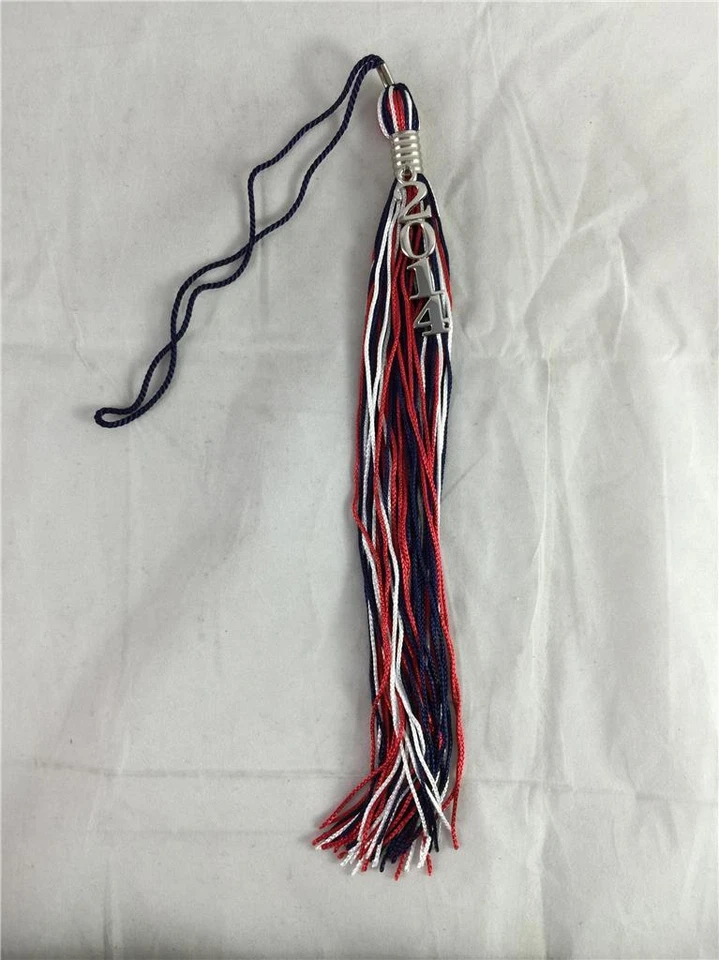 NUEVO Rojo Blanco y Azul Clase 2014 Dije Graduación Borla 9" Jostens Foto 1 de 1